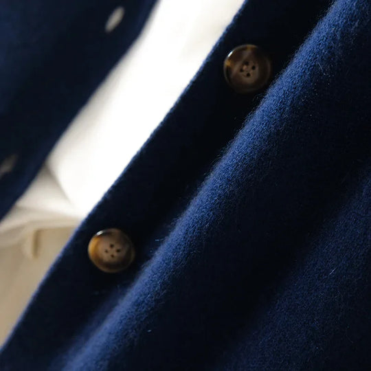 EB | Strickjacke mit Stehkragen und Knopfleiste - Eleganter Freizeitstil für Büro und Alltag