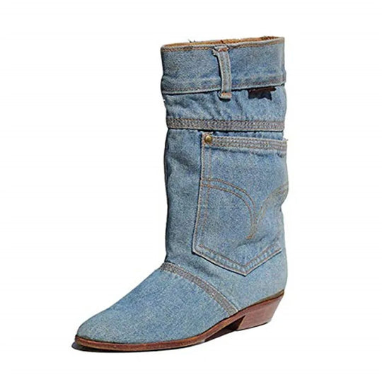 EB - Jeansstiefeletten mit kleinem Absatz