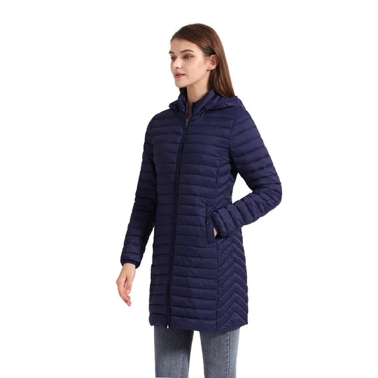 EB | Slim Fit Abnehmbare Kapuze Reißverschluss Baumwolle Winterjacke