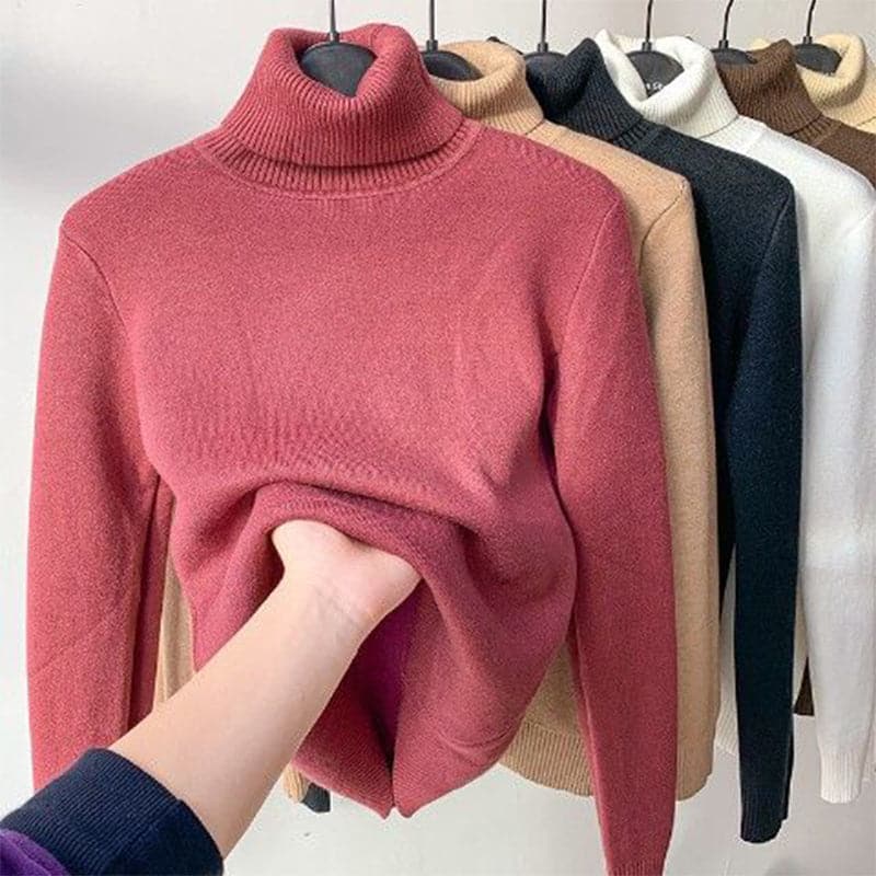 EB | Woll-Turtleneck-Pullover Geripptes Slim Fit Sweatshirt