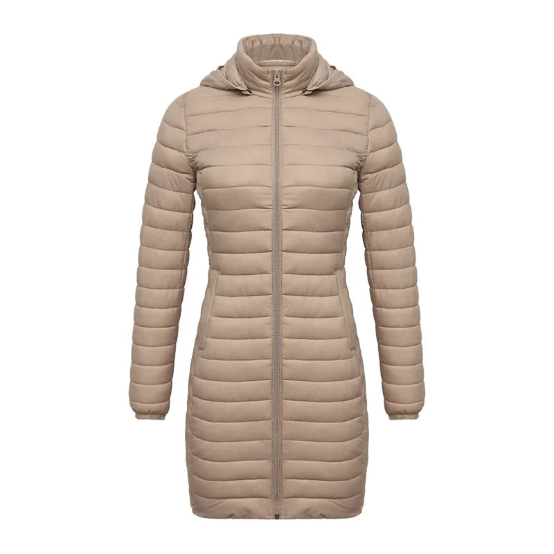 EB | Slim Fit Abnehmbare Kapuze Reißverschluss Baumwolle Winterjacke