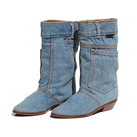 EB - Jeansstiefeletten mit kleinem Absatz