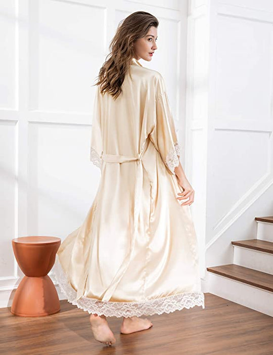 EB | Lange Bademantel mit Spinnmuster