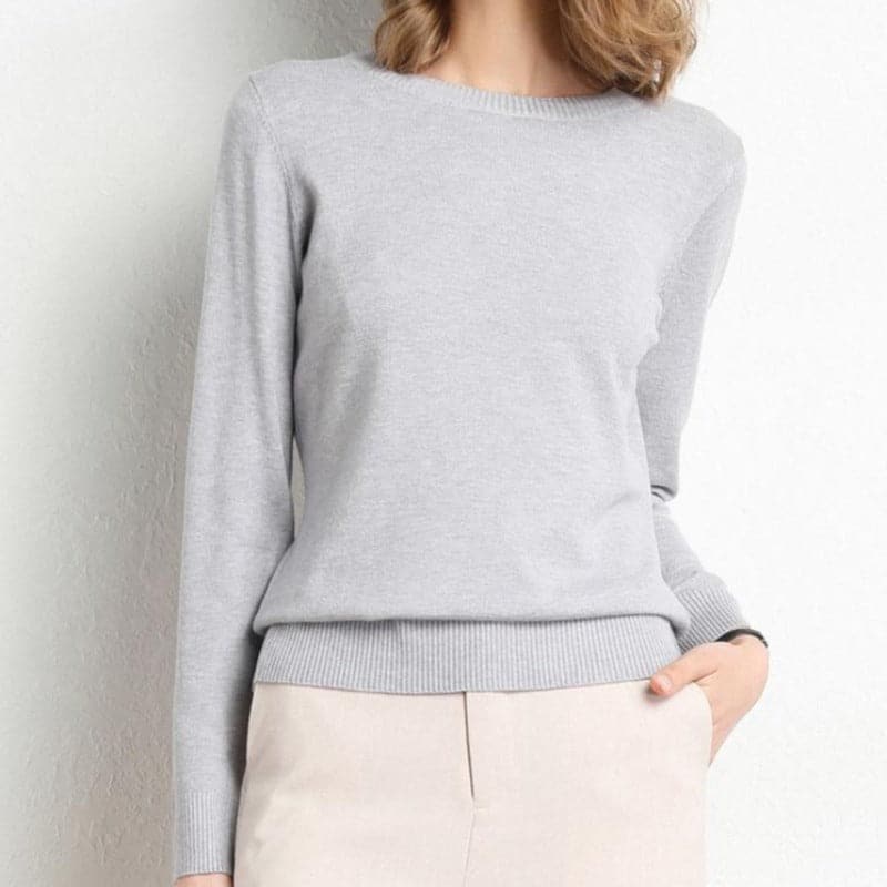 EB | Sweatshirt Weiche Wollmischung Runder Ausschnitt Lange Ärmel Bequeme Passform
