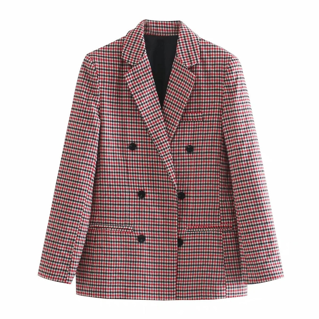EB | Karierter Blazer mit langen Ärmeln
