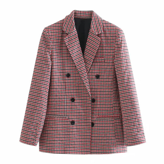 EB | Karierter Blazer mit langen Ärmeln