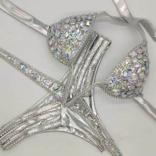 EB | Venus Urlaub V-Kragen Rhinestone Badeanzug Daimond Bikini Set Push-Up Badeanzug Bling Stein Badeanzug
