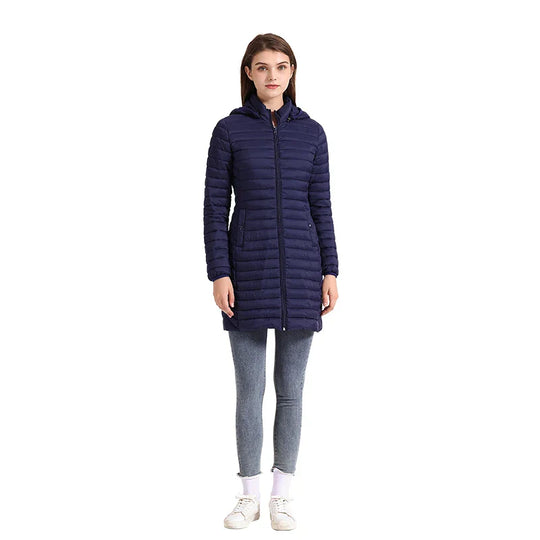 EB | Slim Fit Abnehmbare Kapuze Reißverschluss Baumwolle Winterjacke