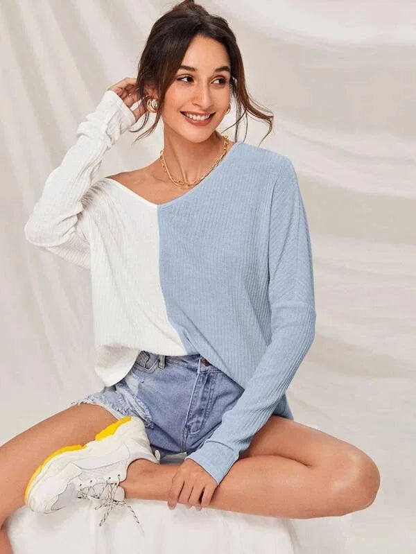 EB | Kontrastfarbiger Pullover