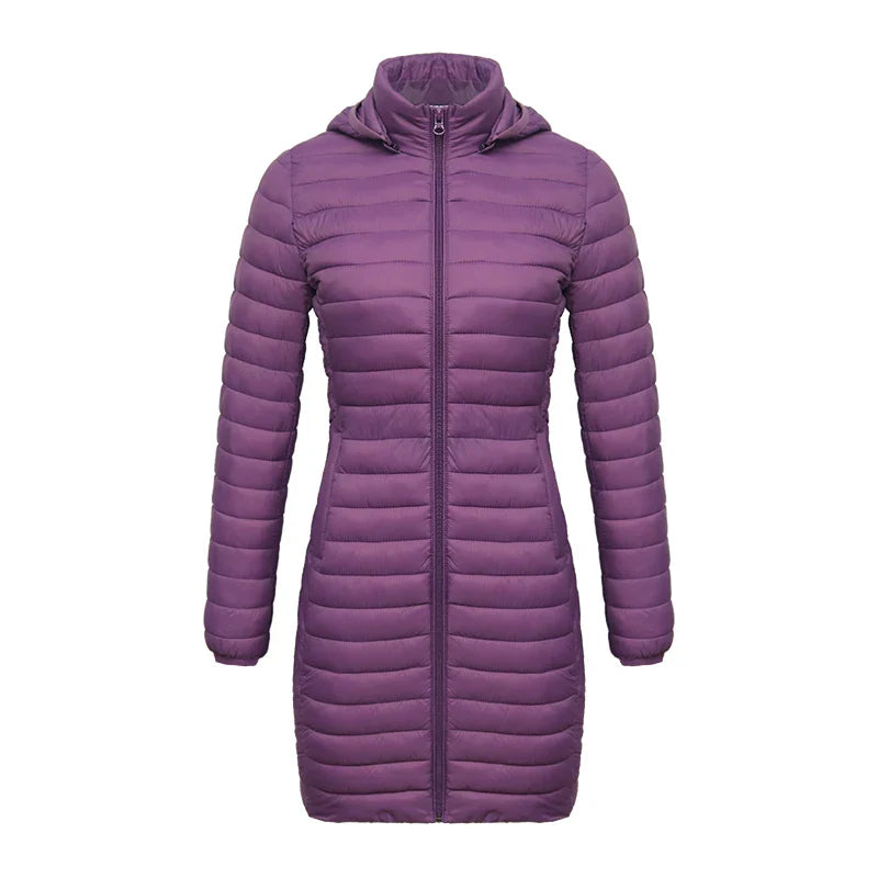 EB | Slim Fit Abnehmbare Kapuze Reißverschluss Baumwolle Winterjacke