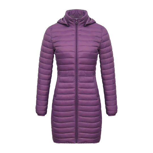 EB | Slim Fit Abnehmbare Kapuze Reißverschluss Baumwolle Winterjacke