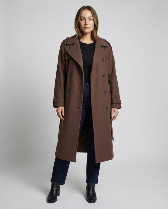 Bequemer Oversized Wollmantel Damen | EB