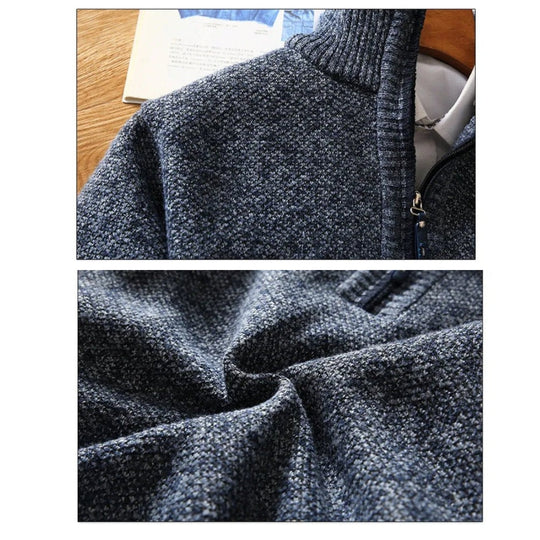 EB | Sweater - Gestrickter Halber Reißverschluss Kragen