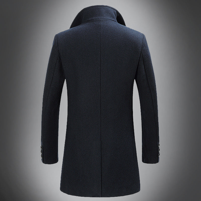 EB | Wollmantel - Slim Fit Knopfverschluss mit eingekerbtem Kragen