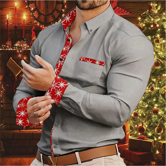 EB | Herrenhemd - Stylisches & Bequemes Hemd mit Weihnachtsakzenten