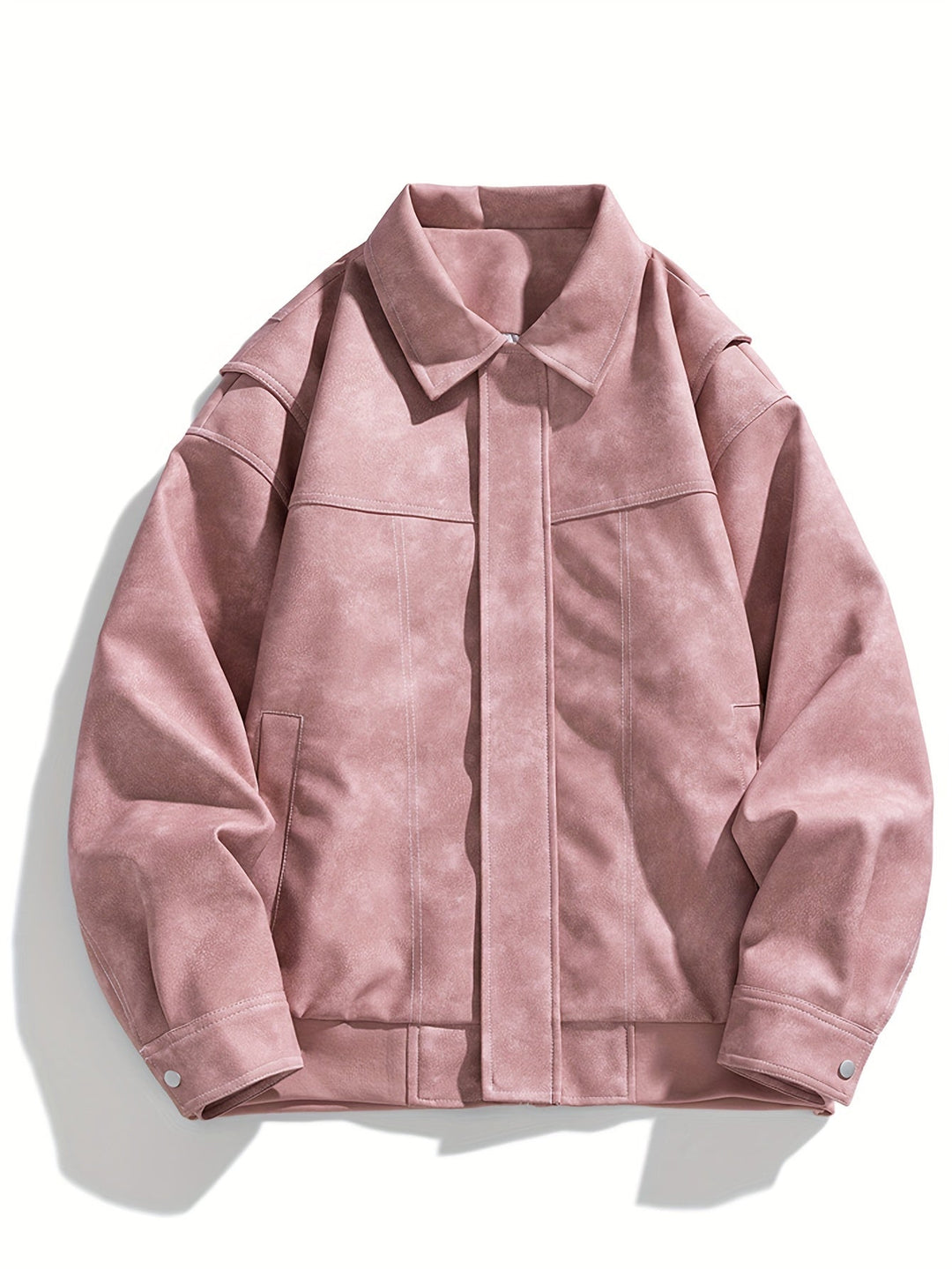EB | Kunstlederjacke mit Klappkragen und Taschen
