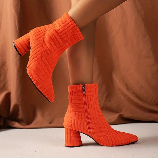 EB | Elegante Einfarbige Schuhe Mit Dickem Absatz