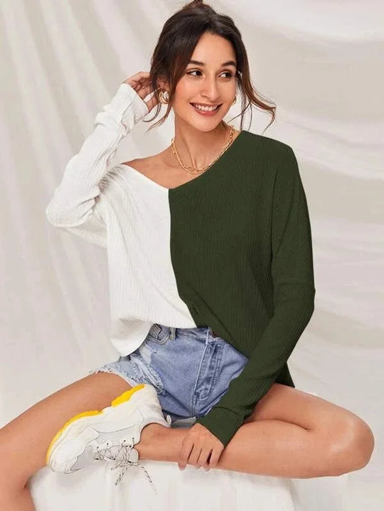 EB | Kontrastfarbiger Pullover