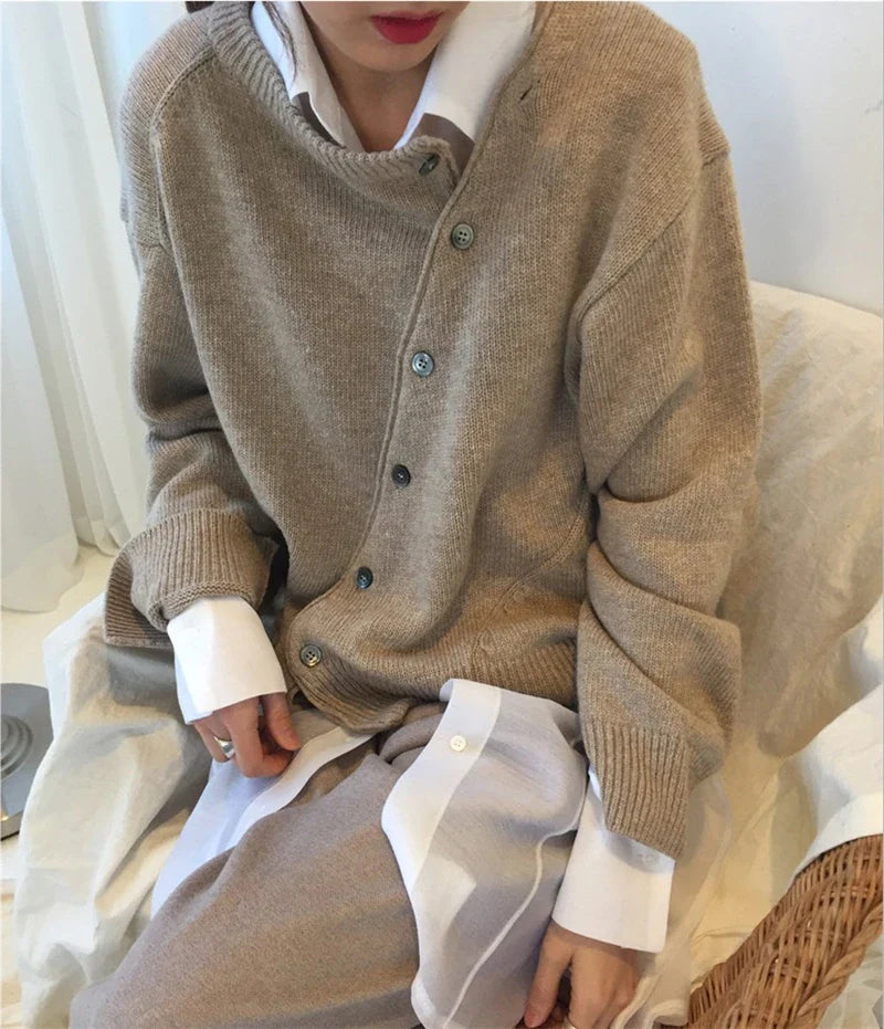 Wickel-Cardigan mit Knopfdetail