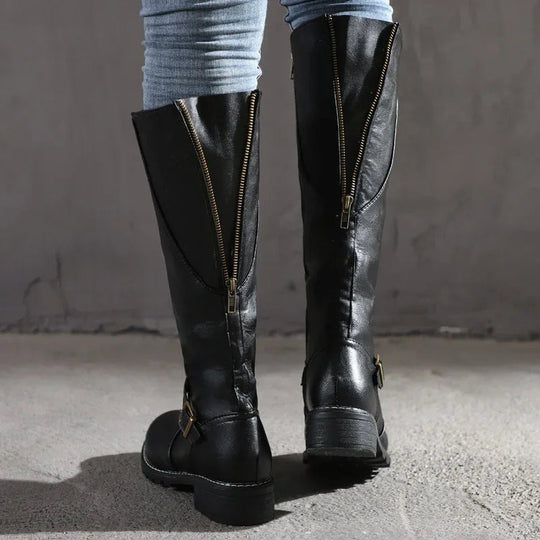 EB | High-Top Biker Stiefel für Frauen – Edgy Stil mit Chunky Absatz