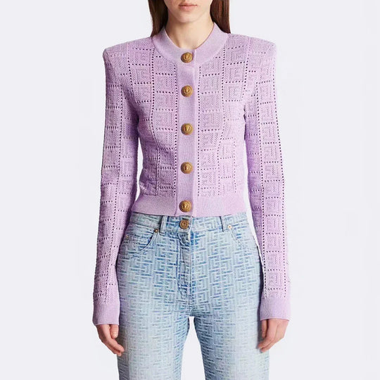 EB | Strickjacke Damen mit Rundhalsausschnitt