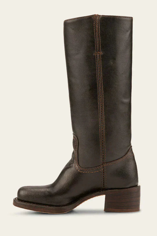 Hohe Stiefel - Damen Leder Blockabsatz Kniehohe Stiefel EB