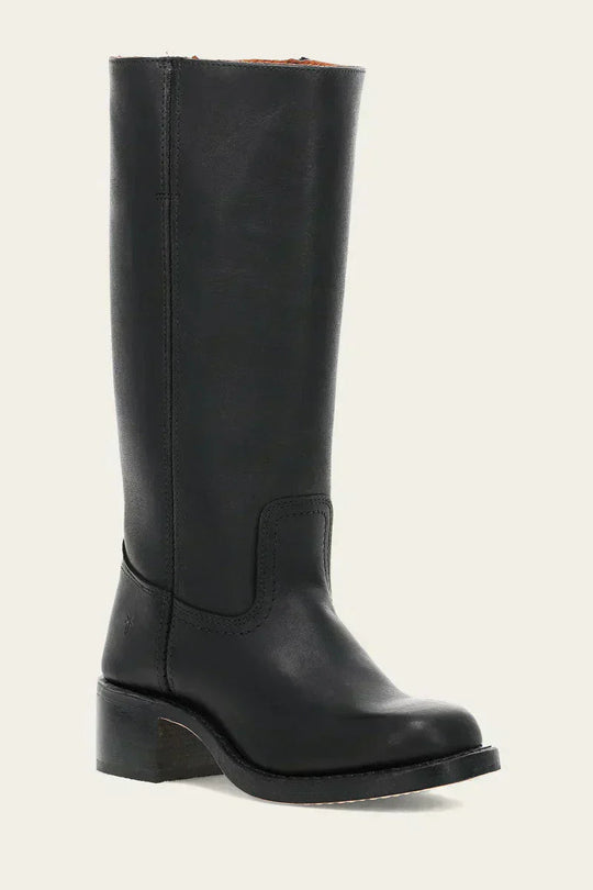 Hohe Stiefel - Damen Leder Blockabsatz Kniehohe Stiefel EB