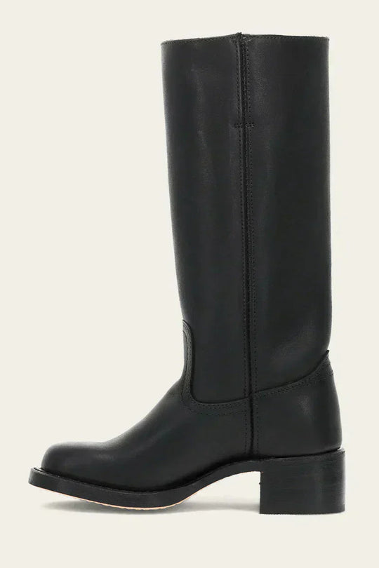 Hohe Stiefel - Damen Leder Blockabsatz Kniehohe Stiefel EB