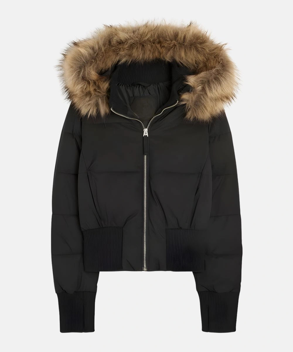 Damen Gesteppt Winterjacke mit Warm & Abnehmbarer Kapuze | EB