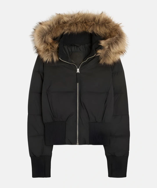 Damen Gesteppt Winterjacke mit Warm & Abnehmbarer Kapuze | EB