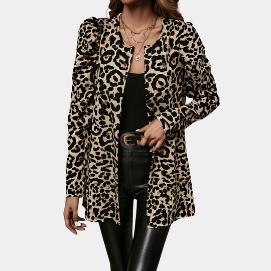 EB | Sofistiziert Leoparddruck Herbstmantel für Damen