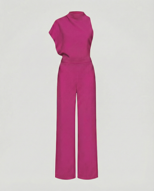 EB | Damen Jumpsuit mit Rundhalsausschnitt, Armellos und Weitem Bein