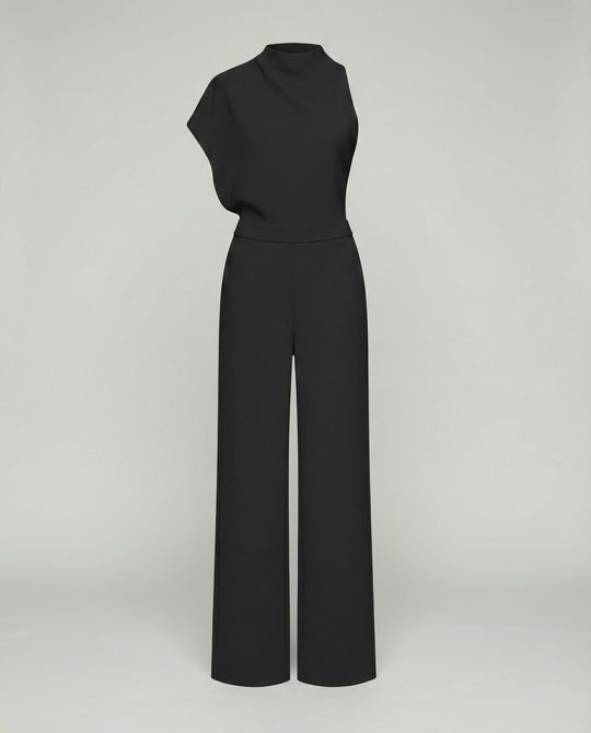 EB | Damen Jumpsuit mit Rundhalsausschnitt, Armellos und Weitem Bein