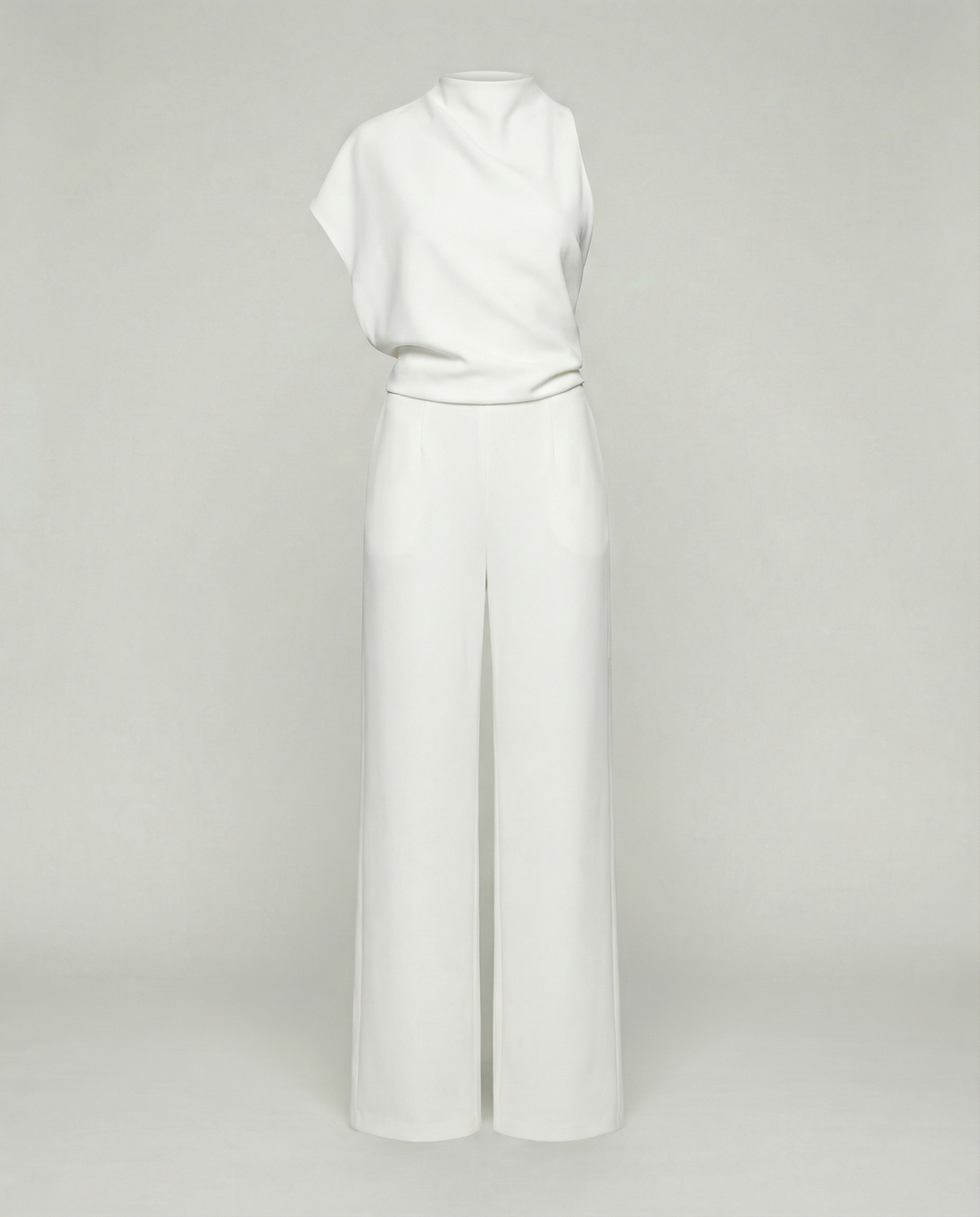 EB | Damen Jumpsuit mit Rundhalsausschnitt, Armellos und Weitem Bein