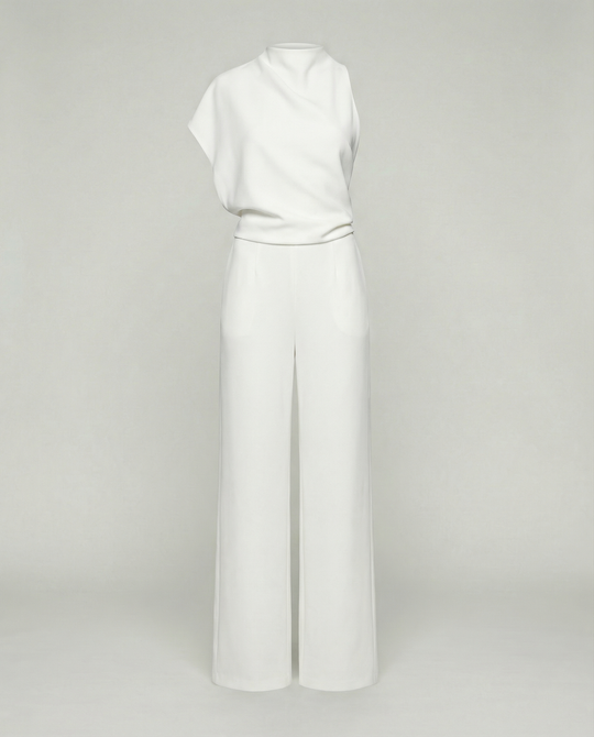 EB | Damen Jumpsuit mit Rundhalsausschnitt, Armellos und Weitem Bein