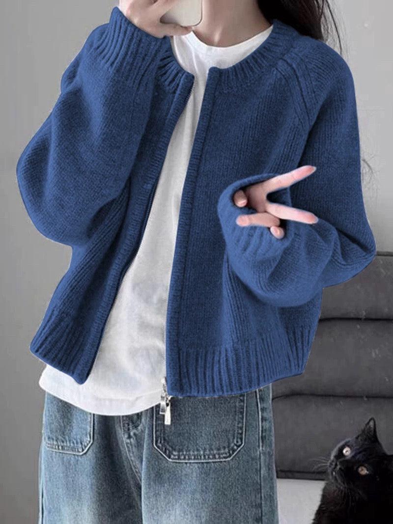 EB | Stilvolle Blaue Strickjacke für Frauen