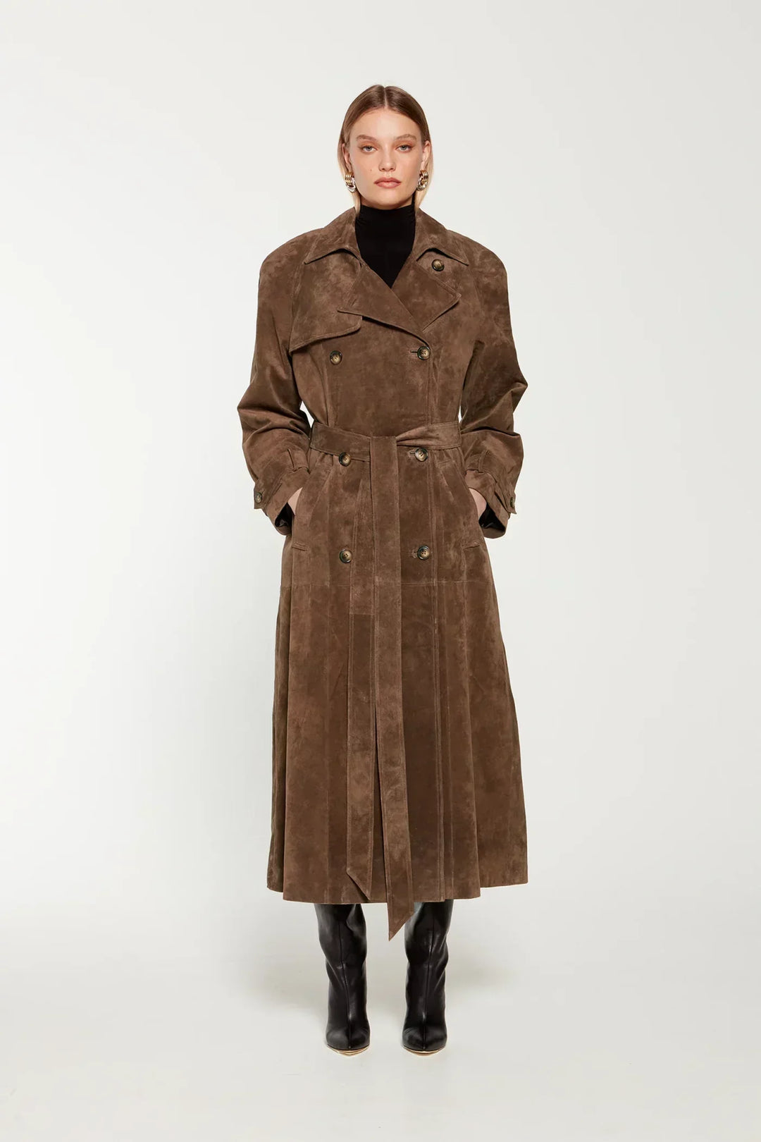 EB | Eleganter Wildleder Trench Coat