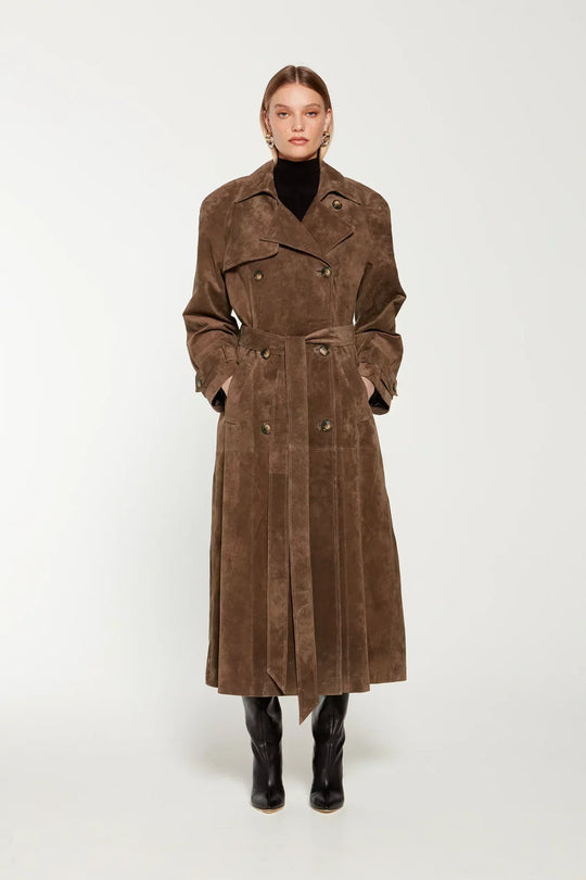 EB | Eleganter Wildleder Trench Coat