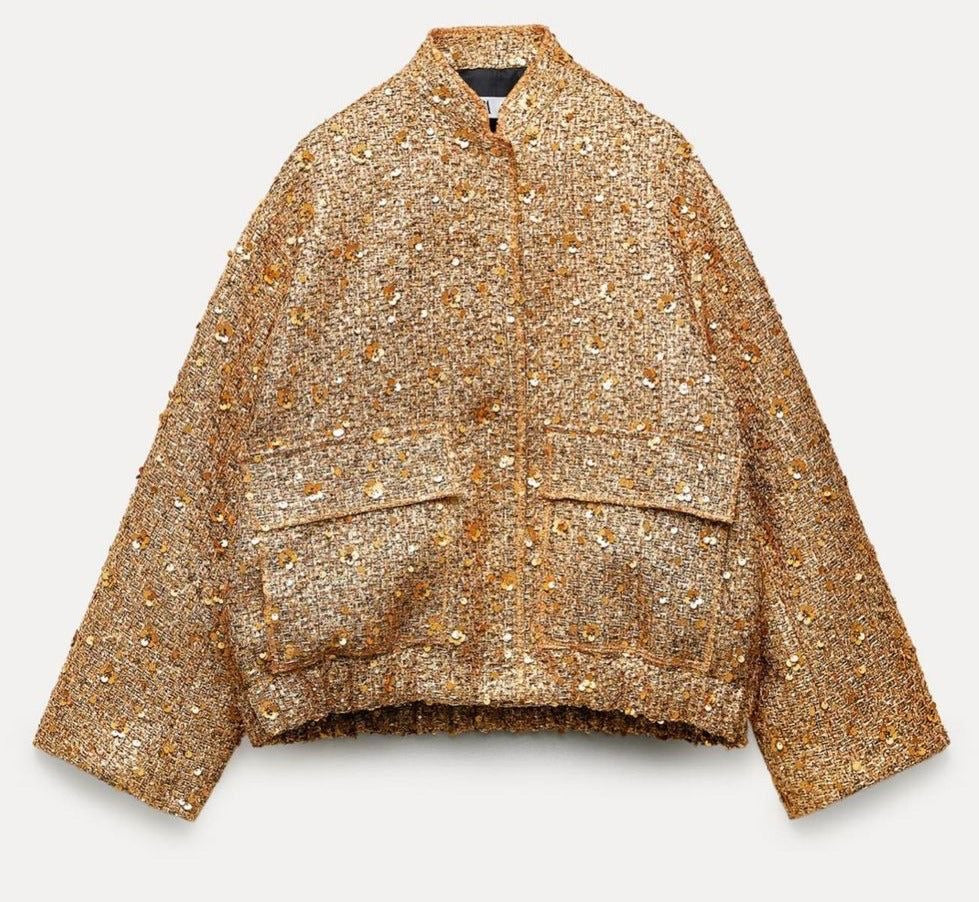 EB | Paillettenjacke Glänzender Look Elegante Aussage
