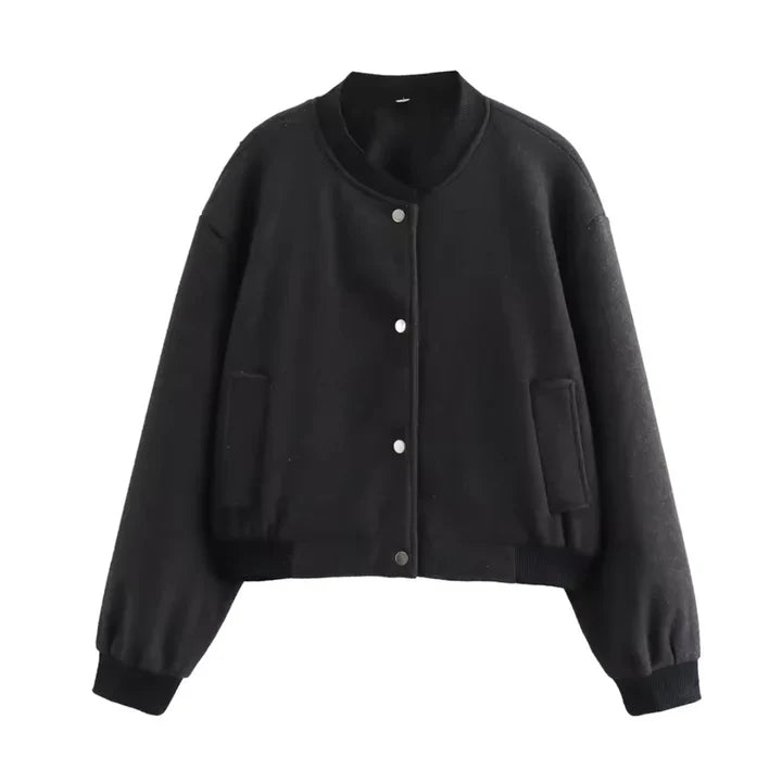 EB | Langärmliger Strickpullover für Frauen mit Knopf Unten