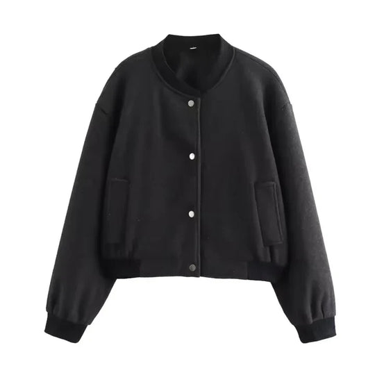 EB | Langärmliger Strickpullover für Frauen mit Knopf Unten