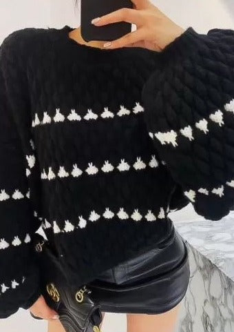 EB | Strickpullover mit Muster Weich und Stilvoll Perfekt für Den Alltag