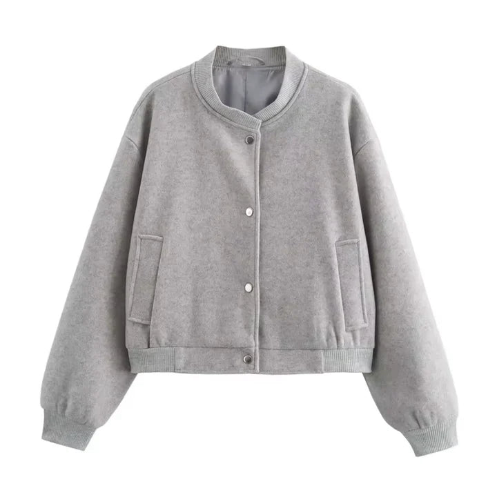 EB | Langärmliger Strickpullover für Frauen mit Knopf Unten