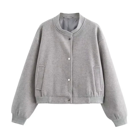 EB | Langärmliger Strickpullover für Frauen mit Knopf Unten