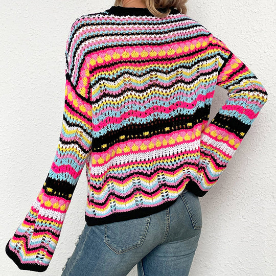 EB | Gestreifter Strickpullover Mit Feinem Design