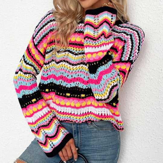 EB | Bunte Strickjacke mit Muster Acryl Trendy und Bequem