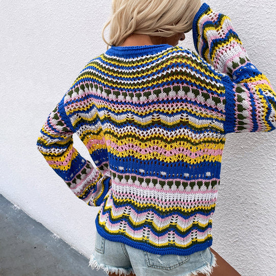 EB | Gestreifter Strickpullover Mit Feinem Design