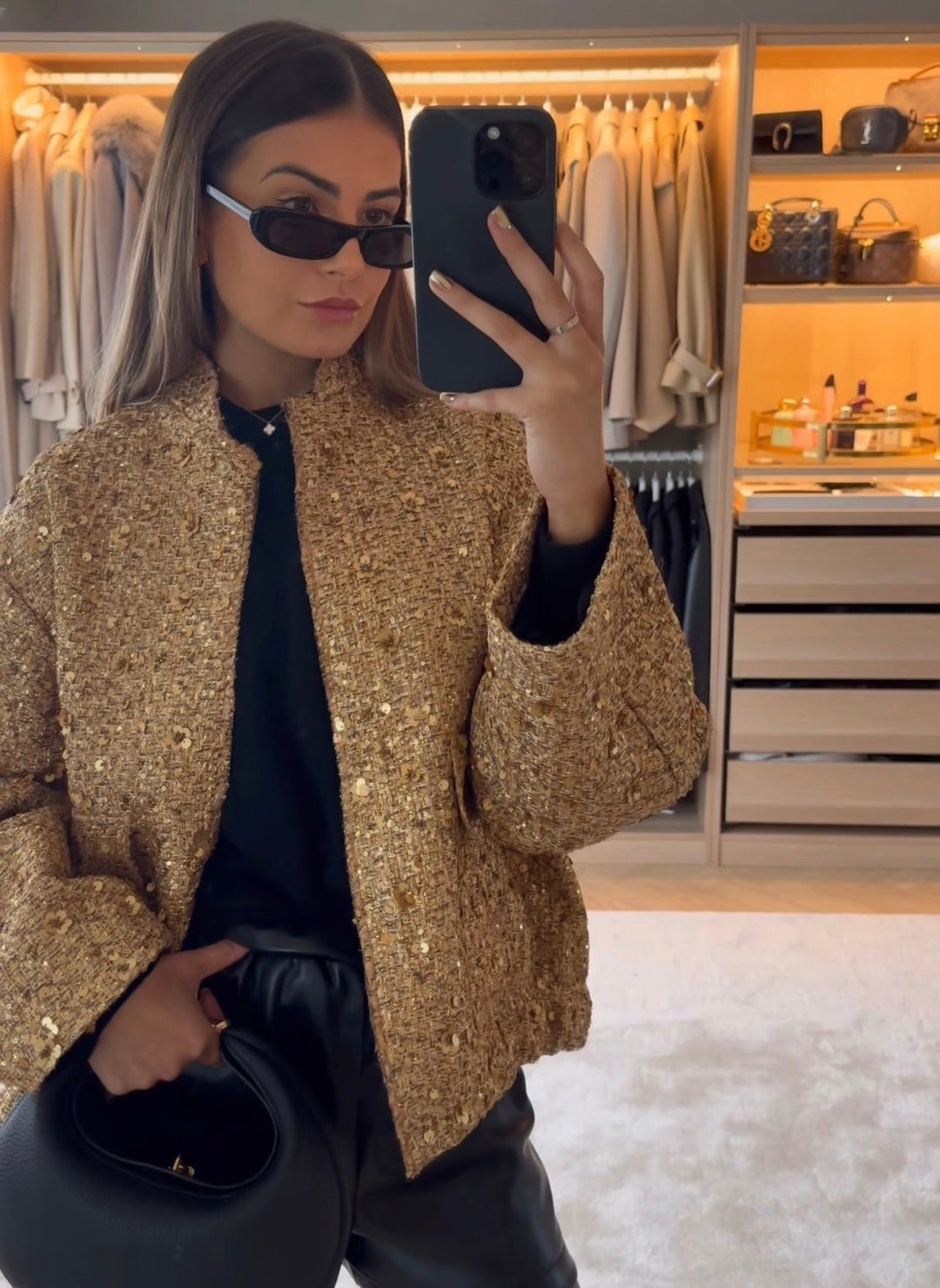 EB | Paillettenjacke Glänzender Look Elegante Aussage