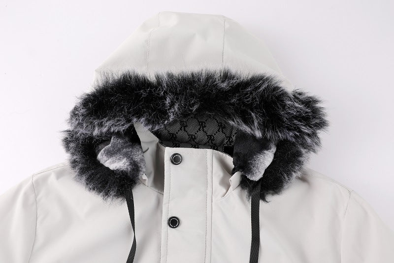 EB | Herrenjacke mit Abnehmbarer, Pelzgefütterter Kapuze