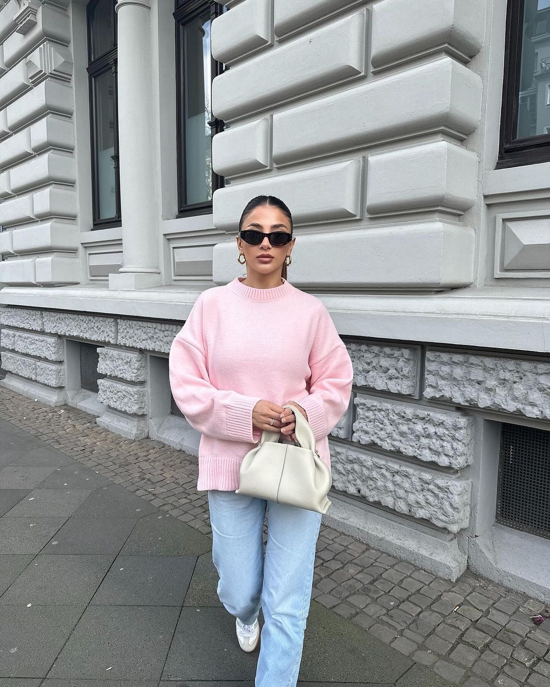 EB | Strickpullover mit Hohem Hals Lässige Passform Minimalistischer Stil